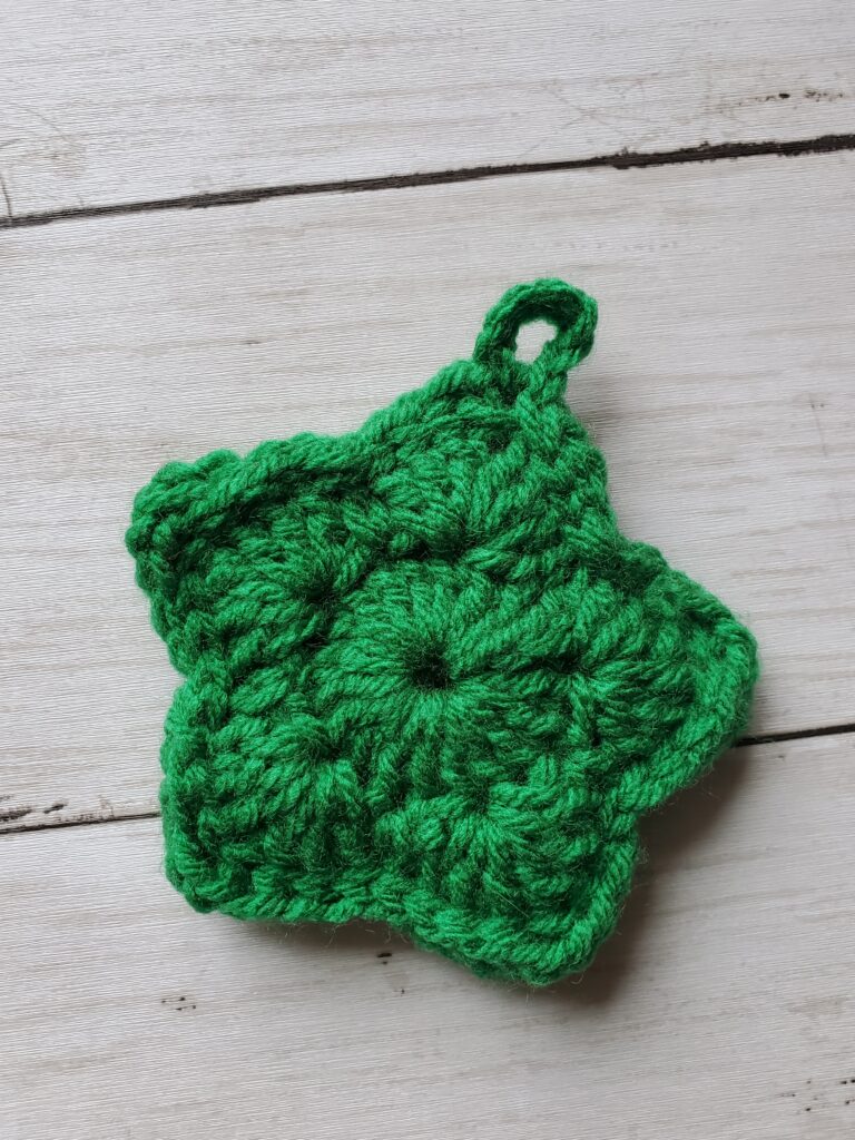 Crochet Star Ornament in Green