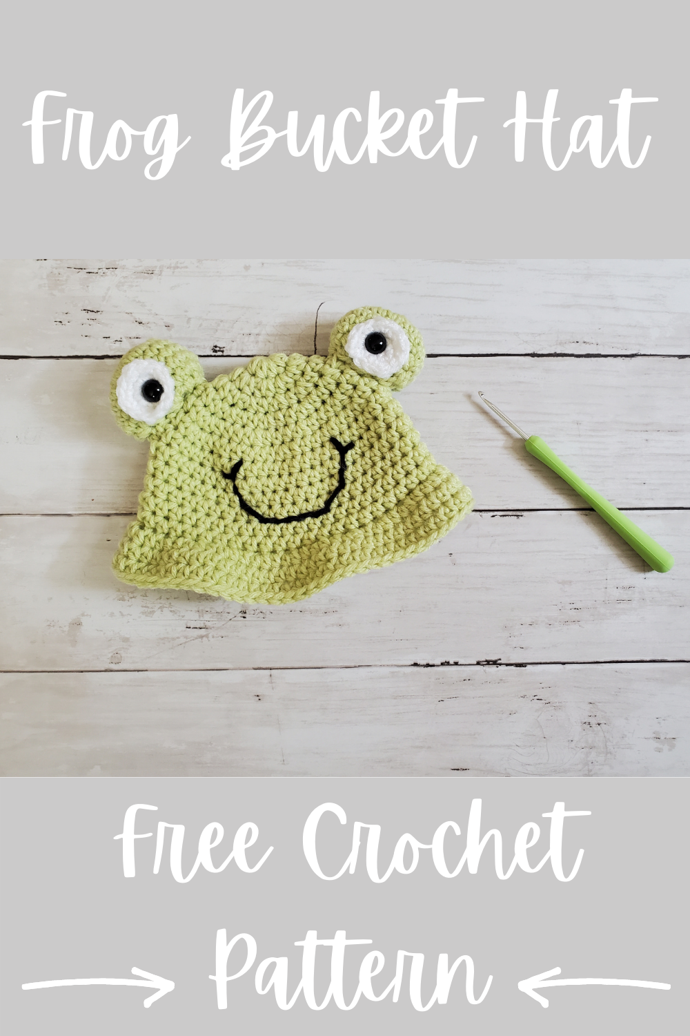 Frog Bucket Hat crochet pattern for newborn