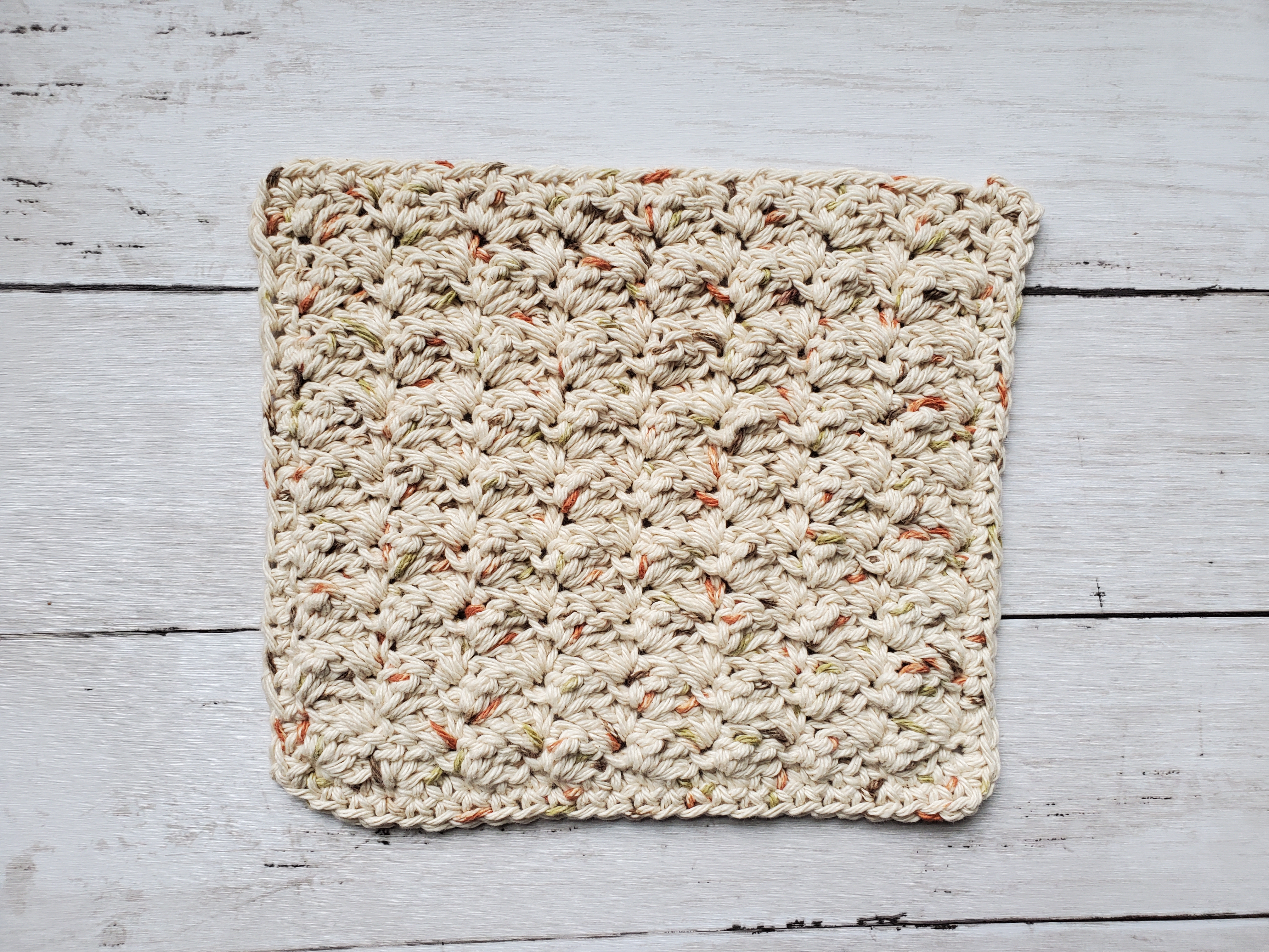 Textured Dishcloth using Peaches and Creme Oasis Cotton Yarn