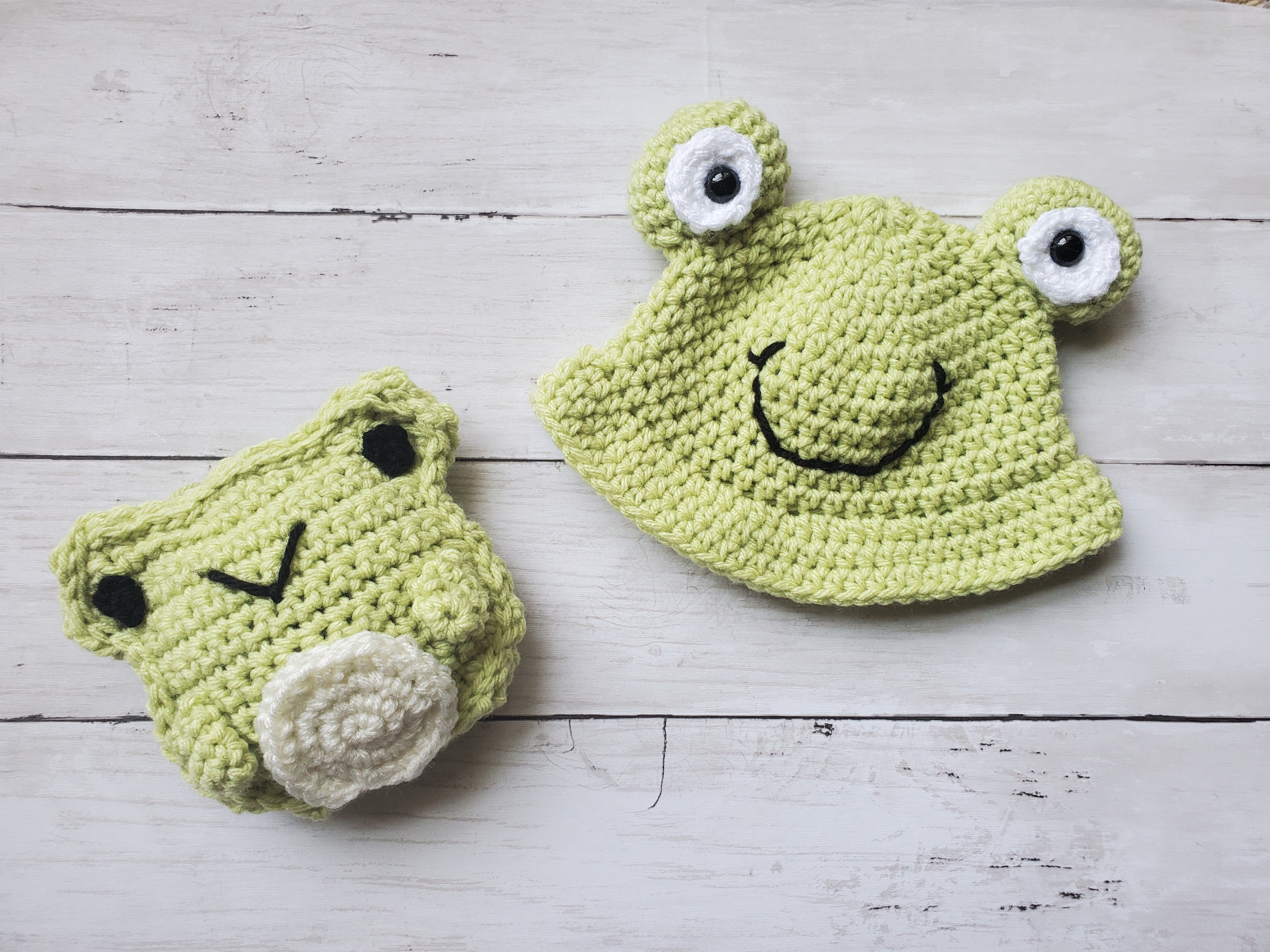 Crochet Stuffed Frog and Crochet Frog Bucket Hat
