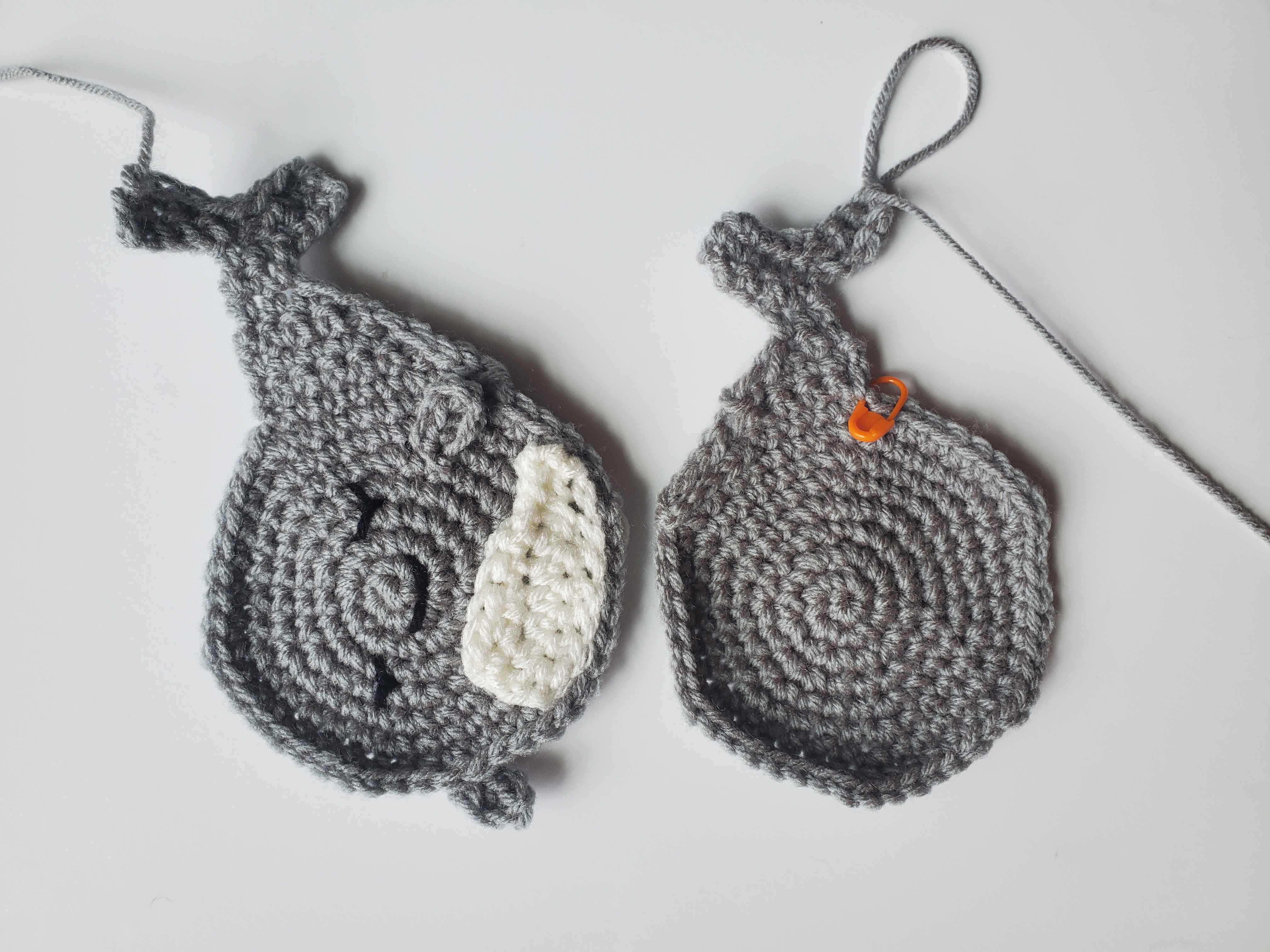 Front and Back Panels of Crochet Whale Pattern