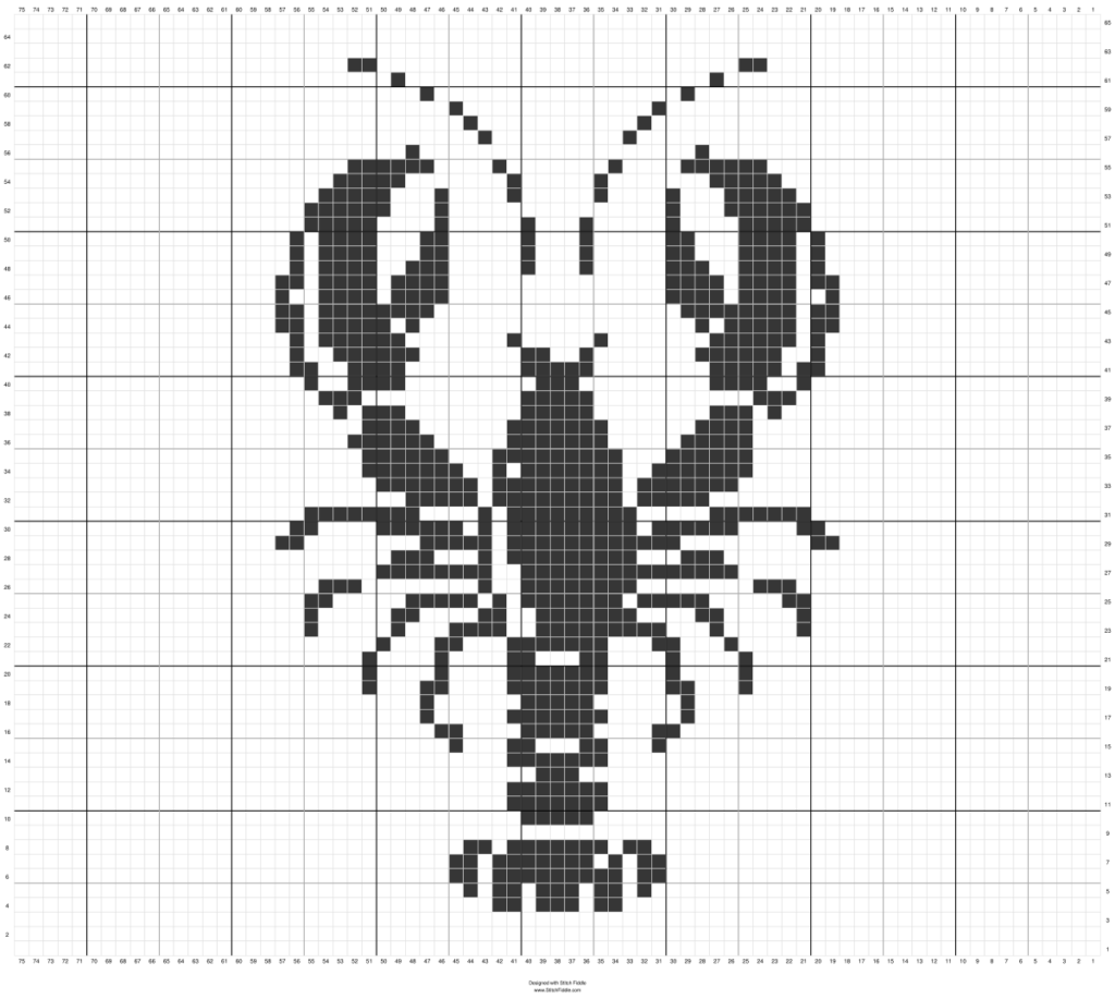 Lobster Crochet Pillow Graph from Stitch Fiddle