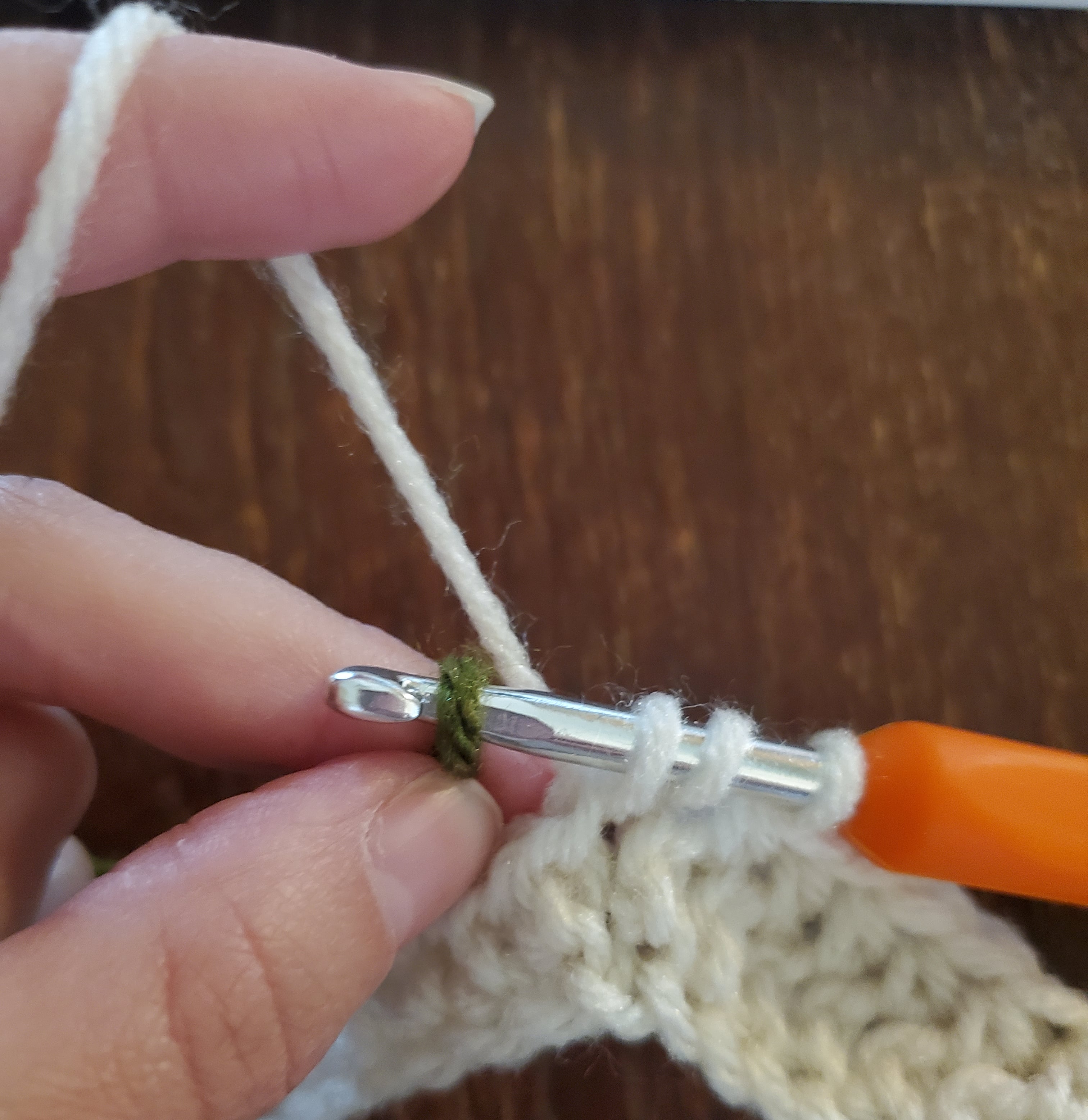 Color Changing in Crochet Step 1