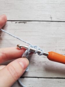Yarning Over and Then Inserting Hook for Double Crochet