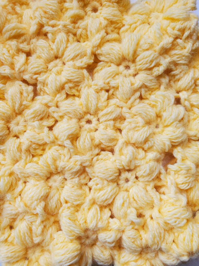Crochet Puff Flower Blanket