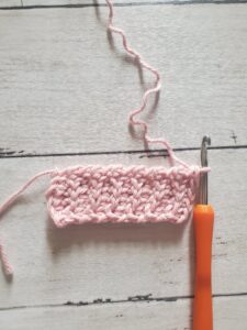 Pink Crochet Hat Ribbing Side 1