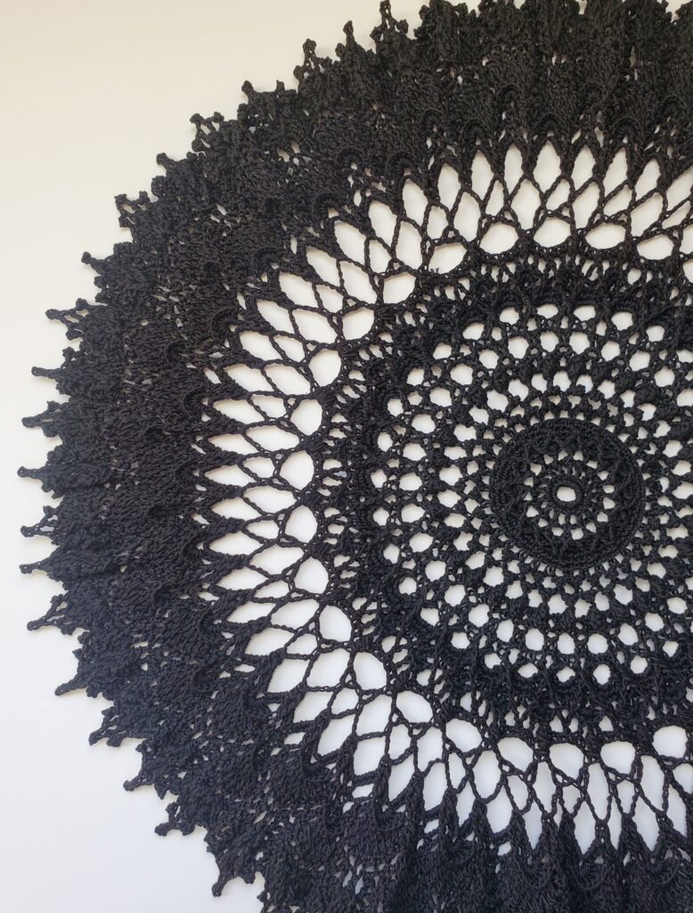agnes crochet doily in black