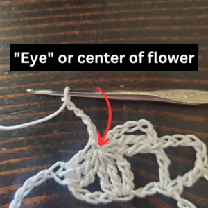 center of flower here