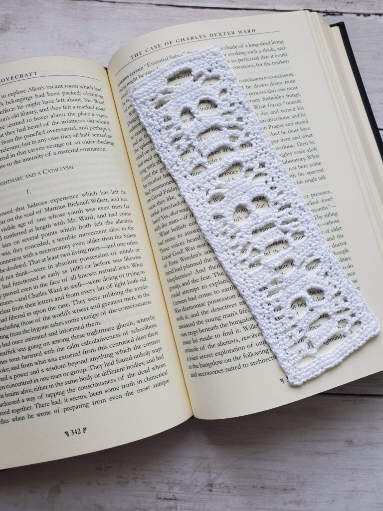 Crochet Skull Bookmark