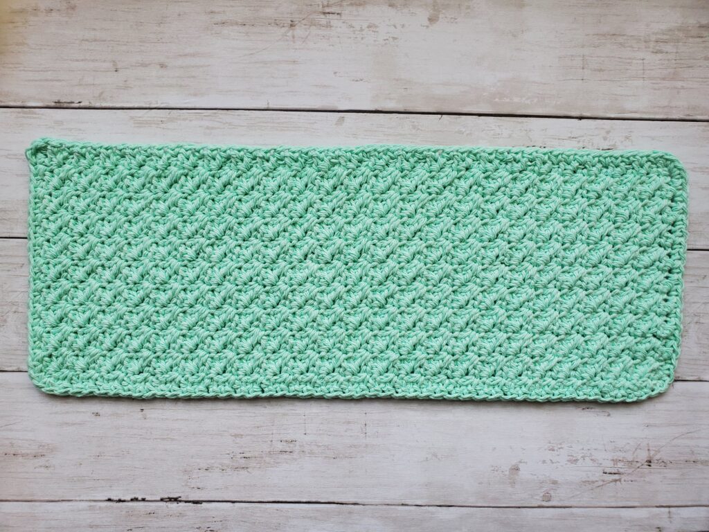 Peaches and Creme in Mint Crochet Burp Cloth