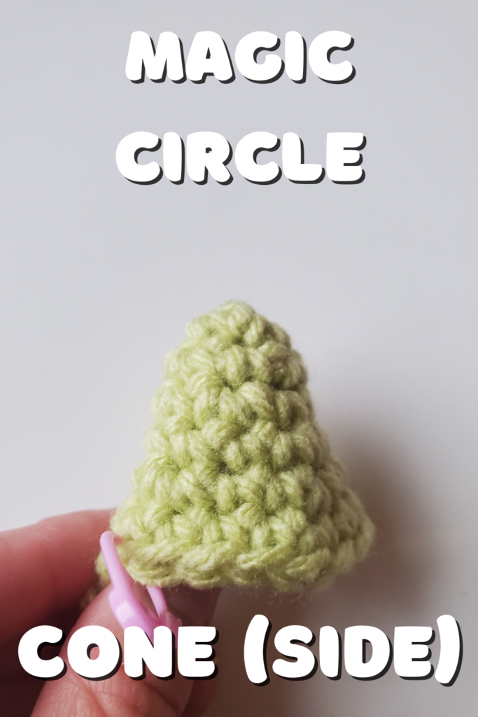 Magic Ring Crochet Cone Side