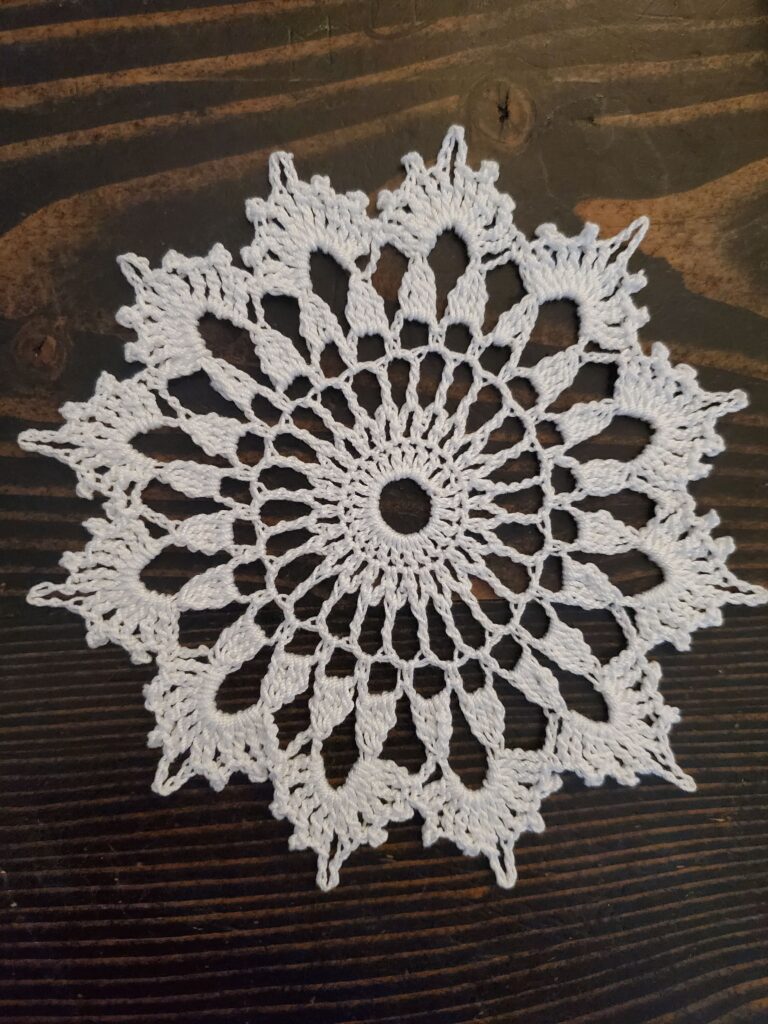crochet doily coaster