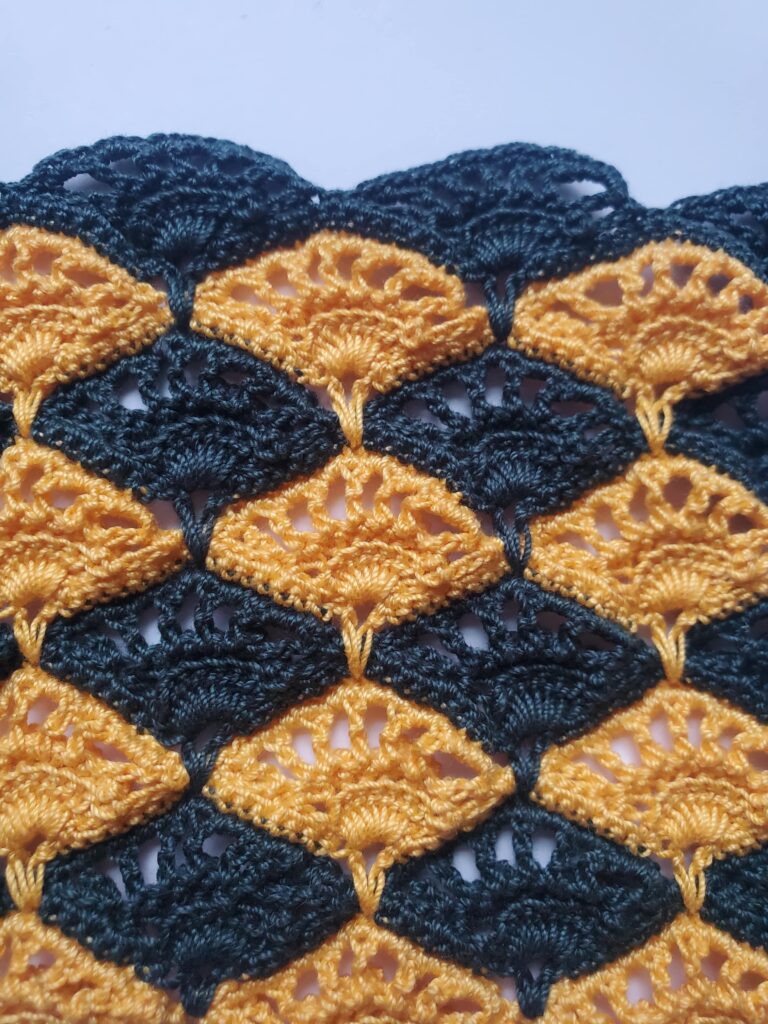 Gold and Green Shell Stitch
