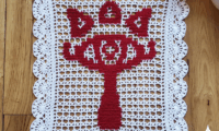 Crochet Legend of Zelda Crest of the Sheikah Doily
