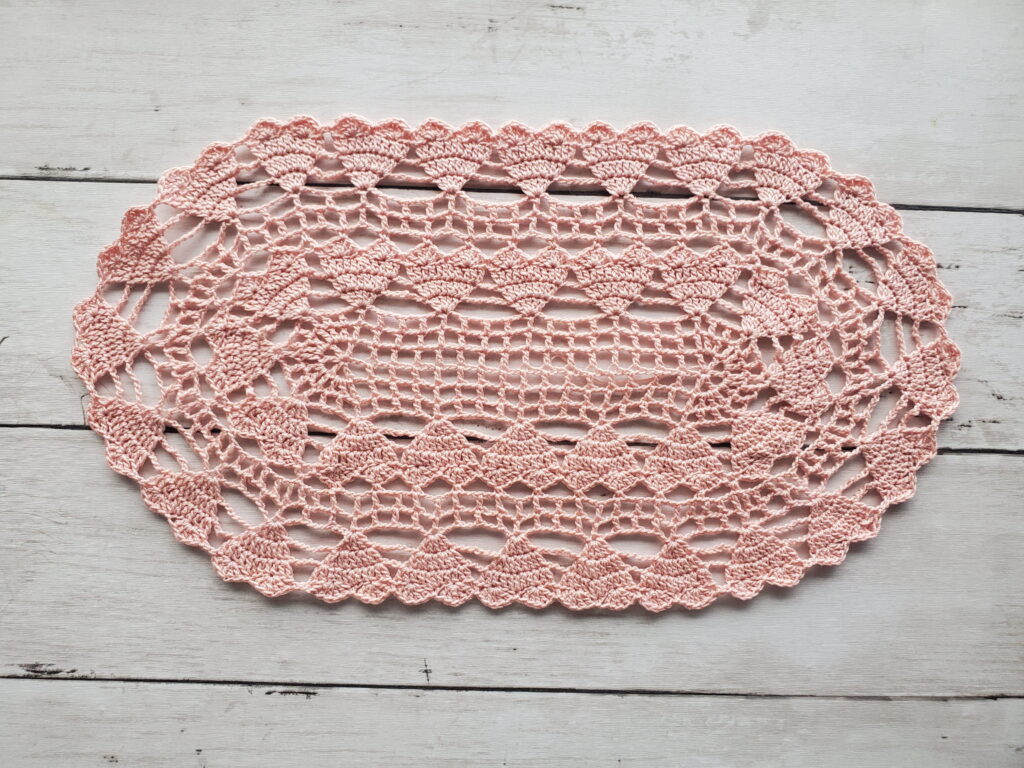 Crochet Oval Hearts Doily
