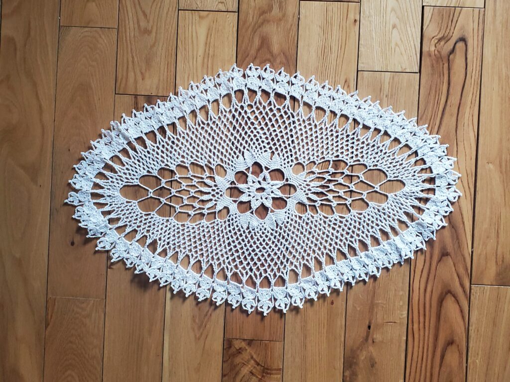 French Flower Oval Doily