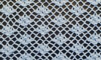 Crochet Mesh Stitch with Floral Diamonds