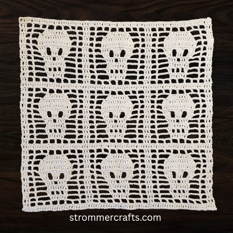 Crochet Skull Stitch Skully Squares