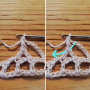 Crochet X stitch front 2 loops